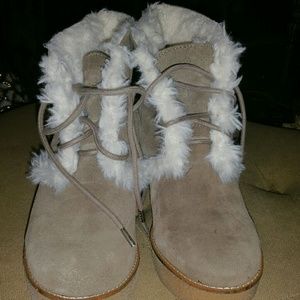 GAP Faux Fur Lined Wedge Boots