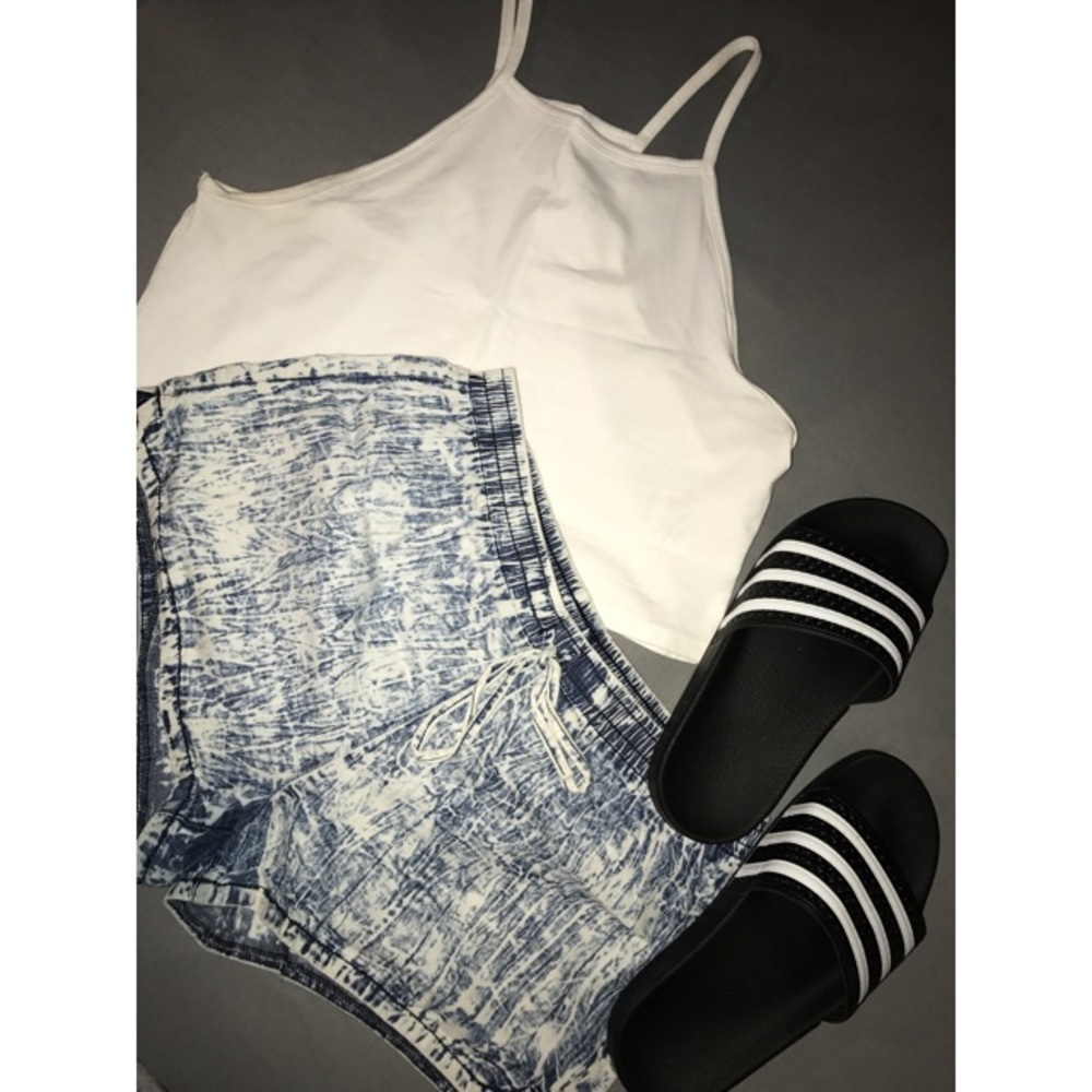 Acid wash shorts
