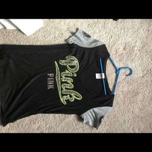 Black and green PINK t shirt