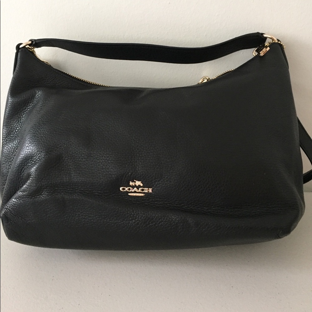 NWT Coach black purse with gold color accents