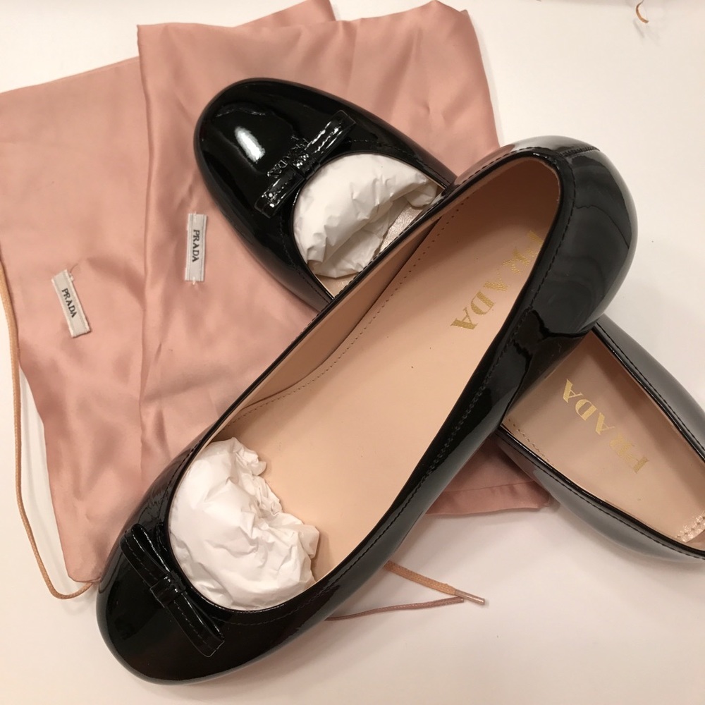 Prada black ballet flats