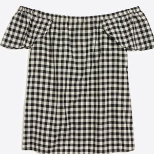 Gingham off-the-shoulder top from J.Crew