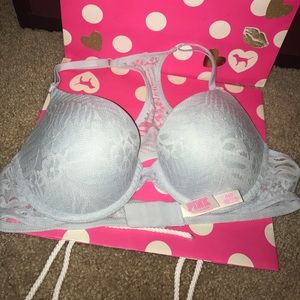 VS Pink Lace Racerback Push-up