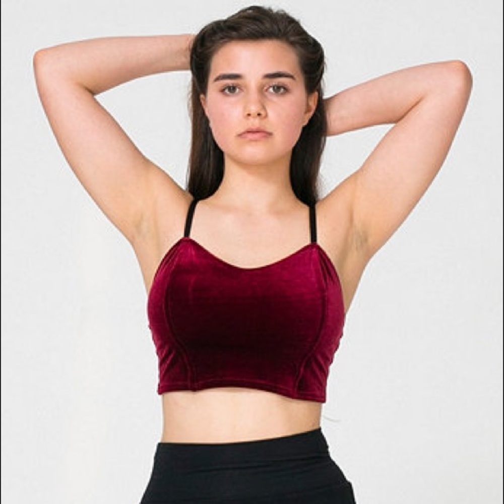 AA Smooth velvet bustier top