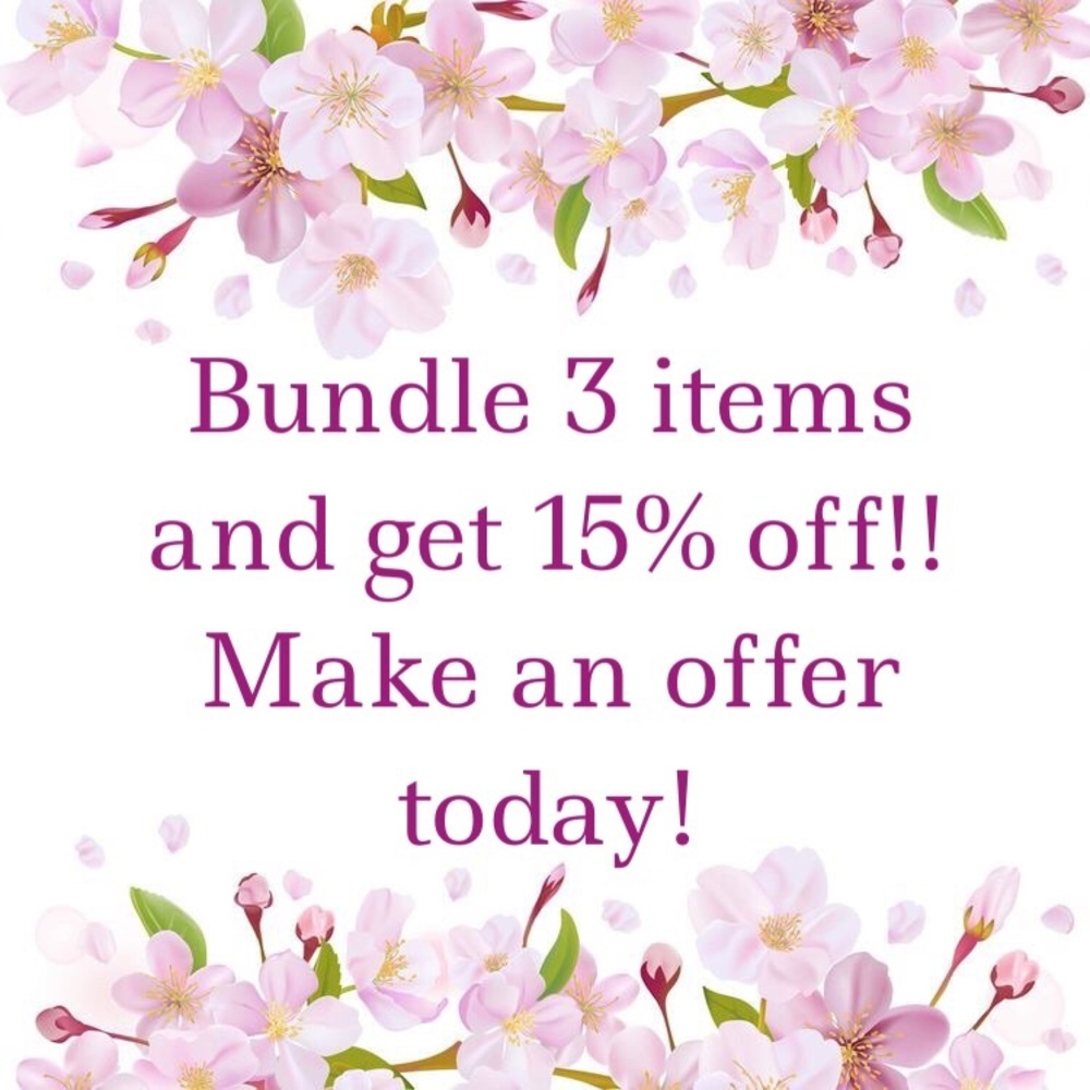 3 item bundles save 15%!!! Make me an offer today!