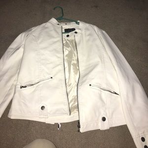 Cream leather jacket!
