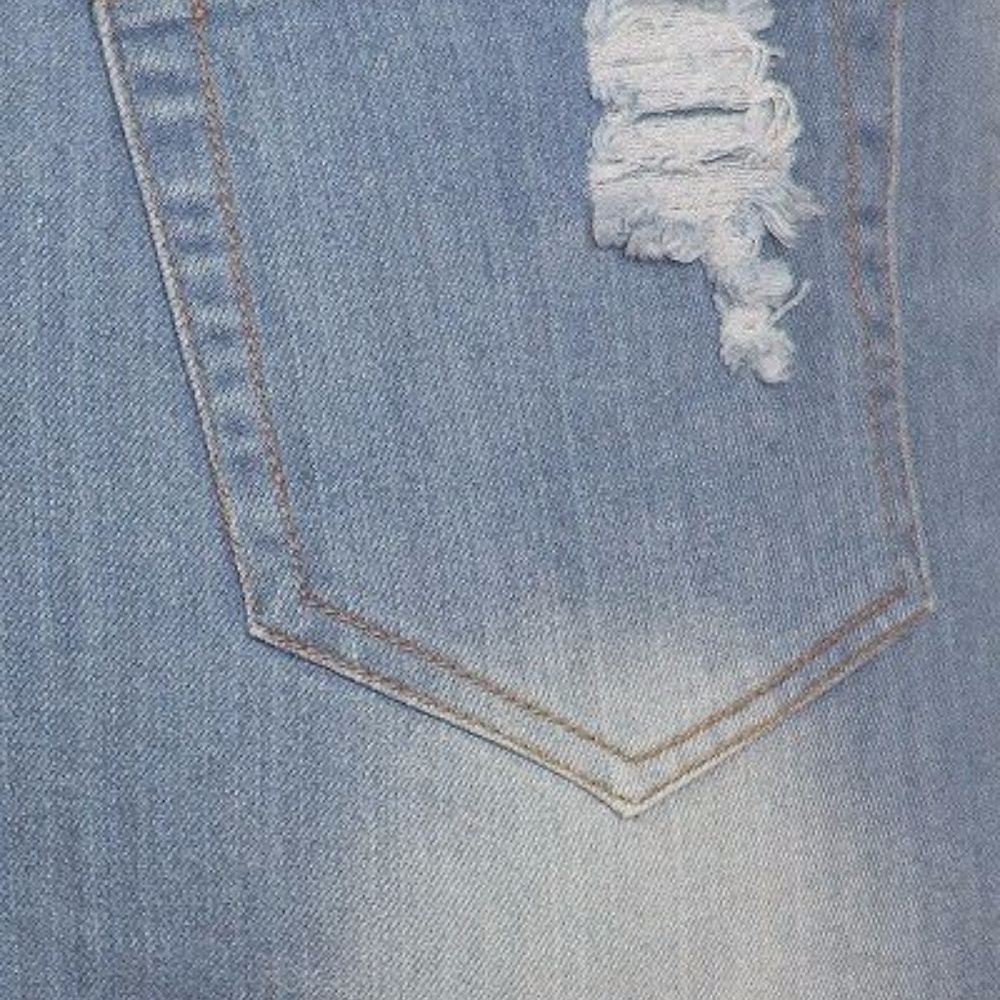 Distressed Torn Ripped Frayed Hem Denim Skirt NWT - Picture 4 of 5