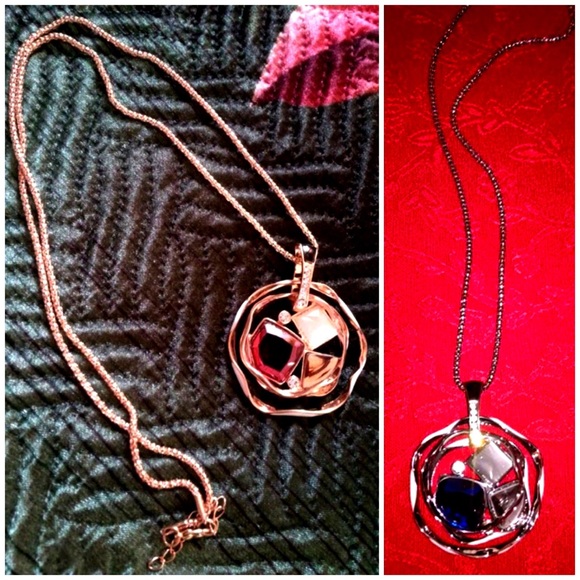 Brilliant Modern Long Crystal Pendant Necklace NWT - Picture 8 of 8