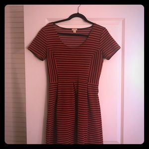 J. Crew Factory Red Striped Dress