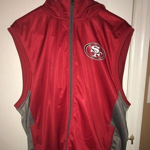 San Francisco 49ers vest with hood
