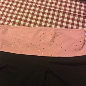 Vs Pink Yoga Pants Rhinestone Waistband