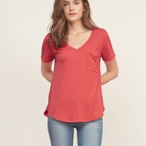 ABERCROMBIE & FITCH Easy V Neck Pocket Tee