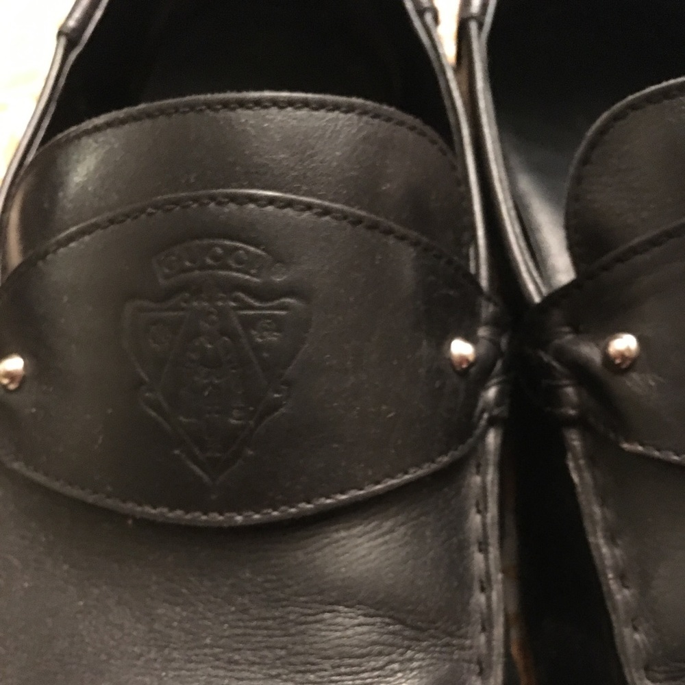 Gucci Italian leather slip on dress shoes