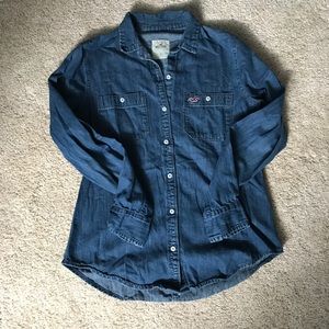 HOLLISTER CO., BUTTON UP JEAN SHIRT