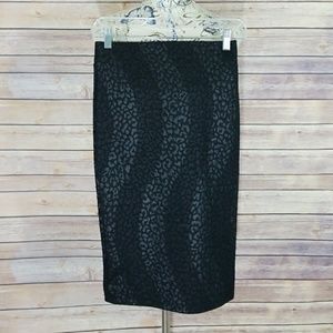 Black cheetah print pencil skirt