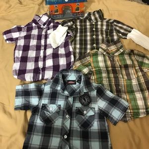 4 pieces button down shirts for boys (bundle)