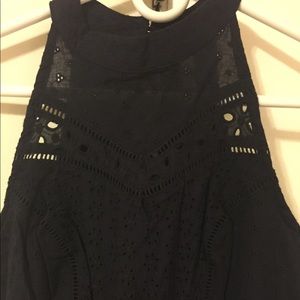 NWT. Xhilaration Navy Blue Eyelet Dress Sz L