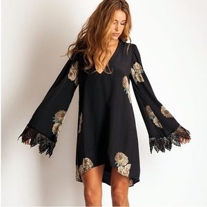 STONE COLD FOX black floral boardwalk dress