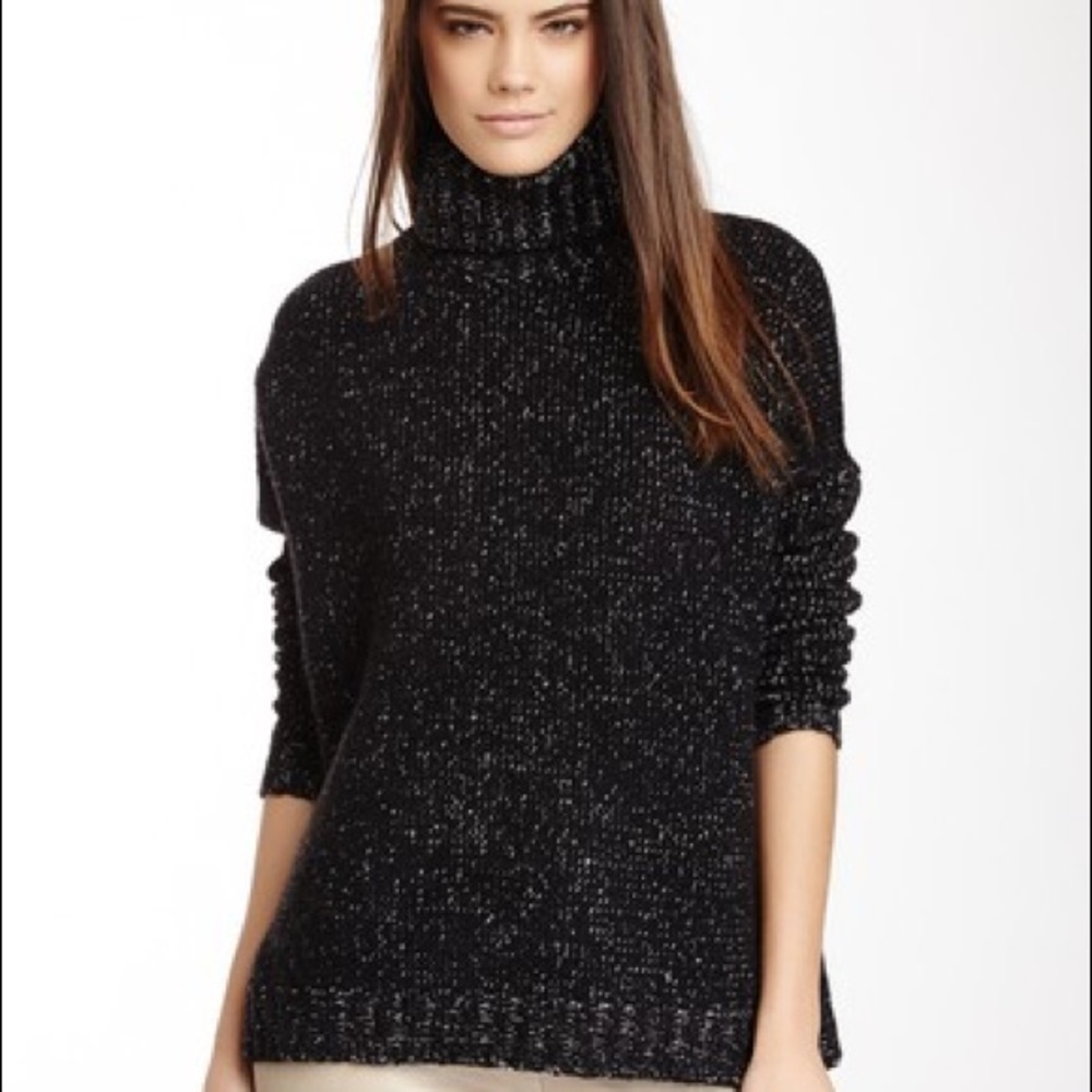 Vince. Wool Blend Tweed Turtleneck