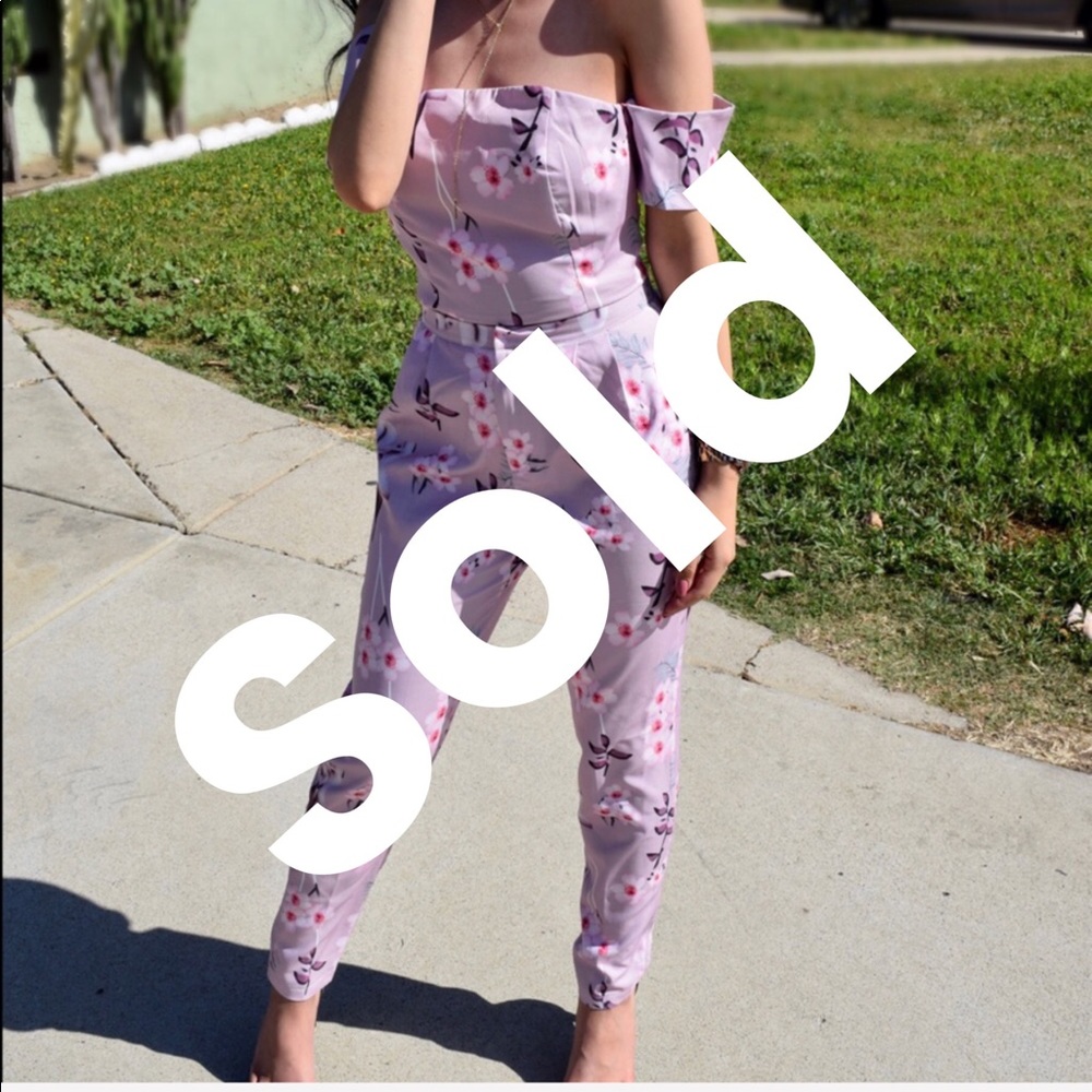 Pink floral two piece set