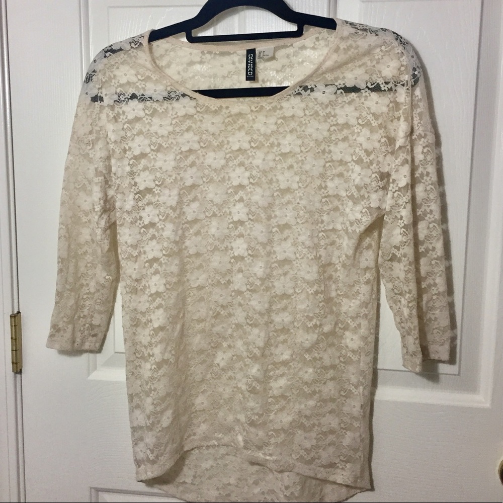 H&M Lace Cream Colored Shirt