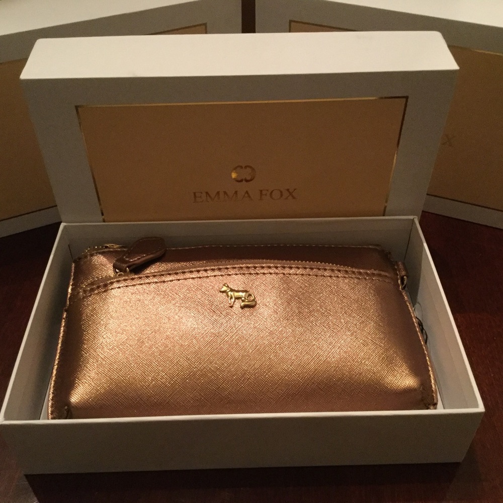 Emma Fox Bronze Leather Phone Case / wristlet NWT