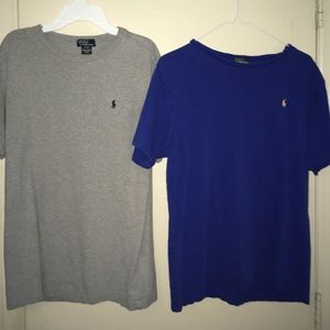 2 Ralph Lauren Polo Shirts Grey n Blue SIZE BoysXL