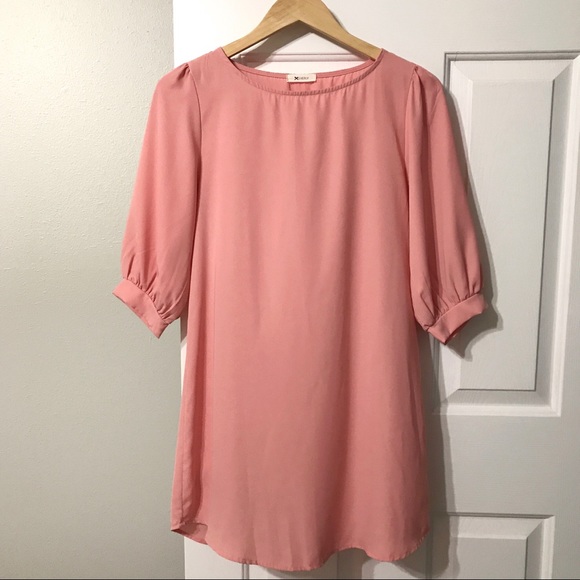 🎀Pink Shift Dress 3/4 sleeve small Everly Tobi - Picture 3 of 6