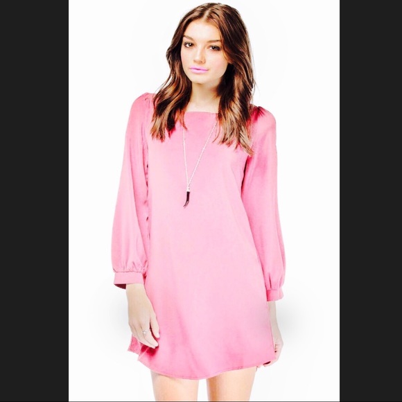 🎀Pink Shift Dress 3/4 sleeve small Everly Tobi - Picture 2 of 6