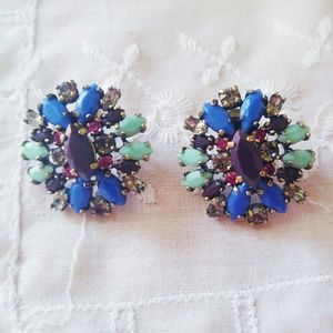 J.Crew Blue Crystal Shimmer Earrings