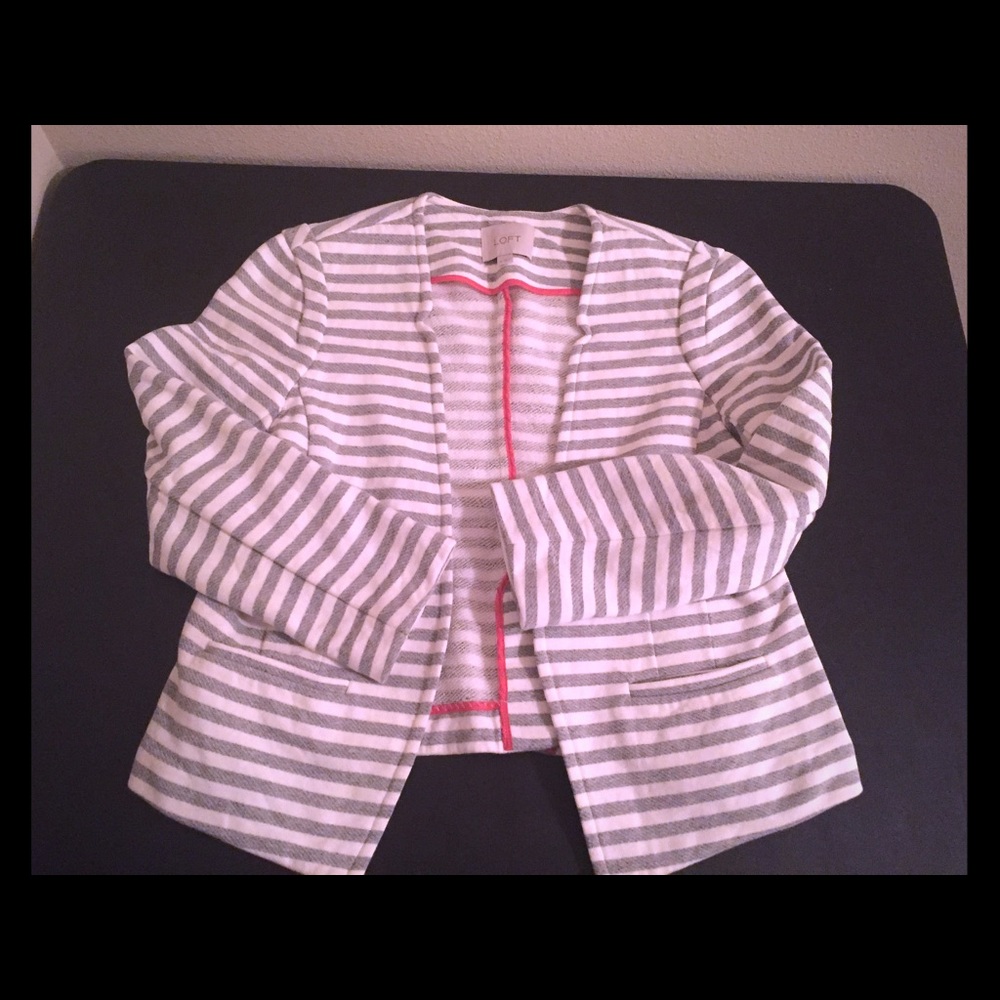 Loft white and grey stripped jacket
