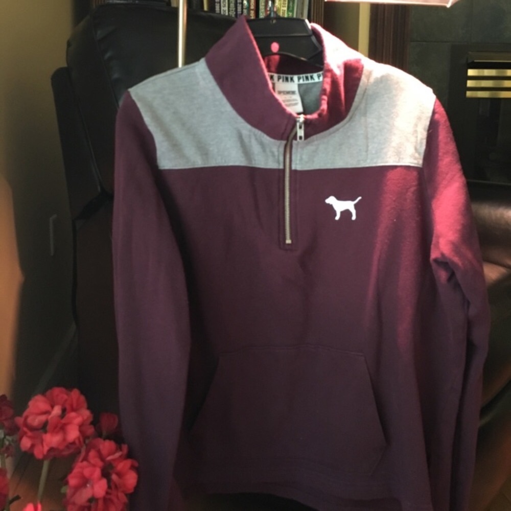 PINK Maroon Half Zip