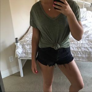 Aerie Real Soft Tee Army Green