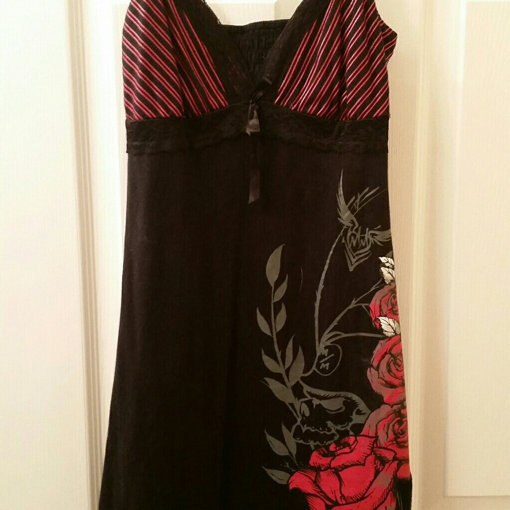 Black and red mini dress