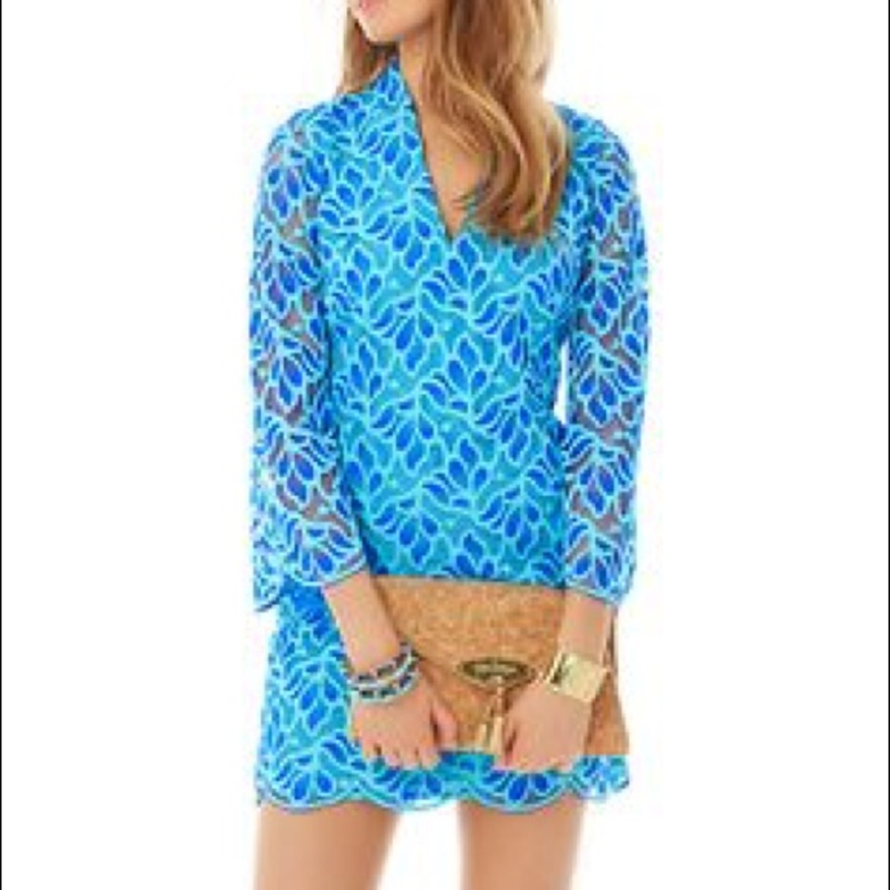 Lilly Pulitzer Brewster Blue Devina Lace Dress