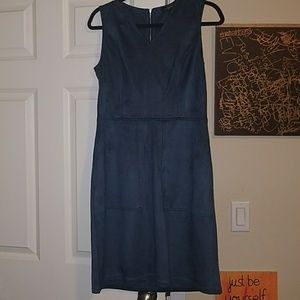 Navy suede dress