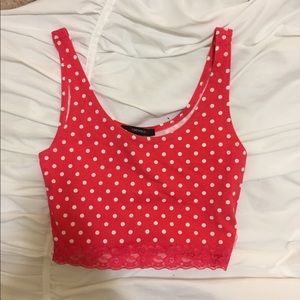 Cropped Polka Dot Tank Top