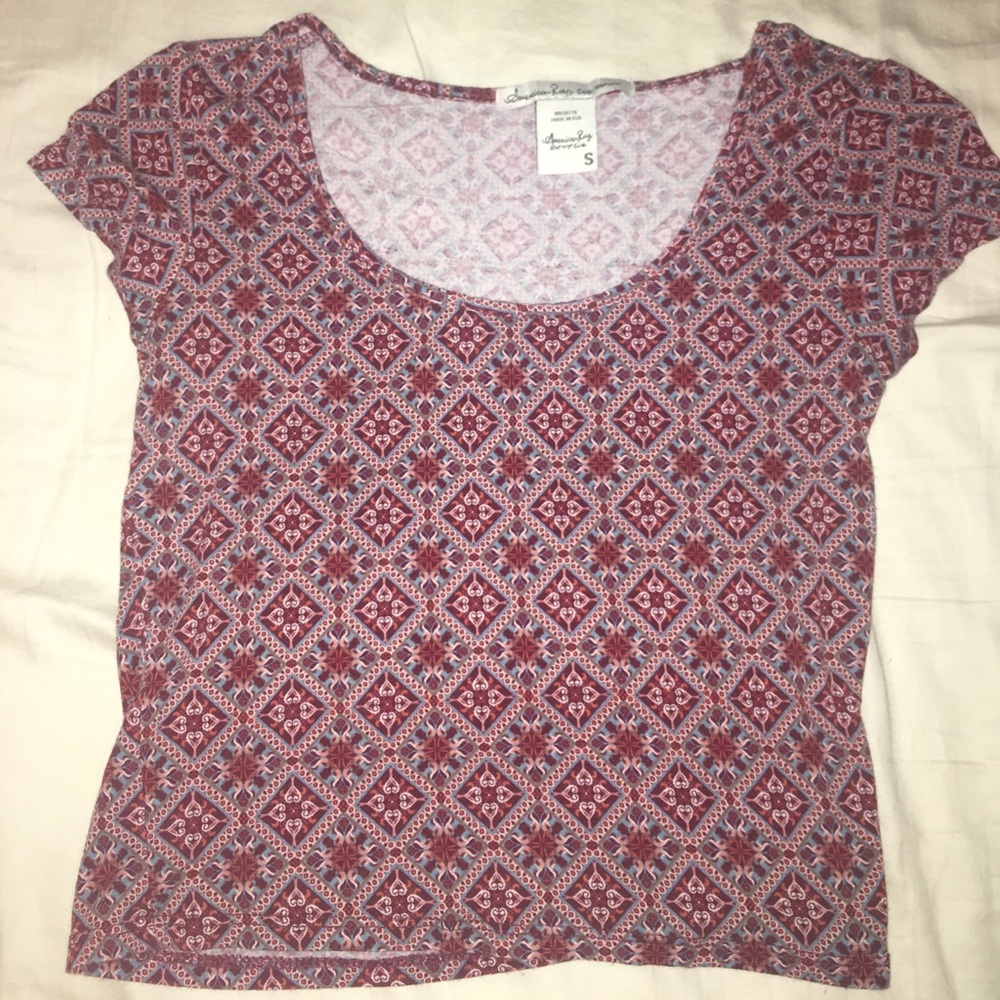 Patterned Maroon Crop Top
