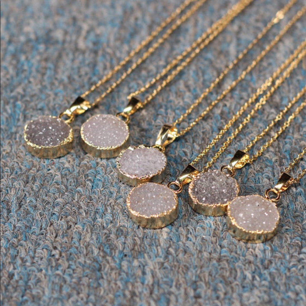 Genuine Agate Druzy 16 inch Necklace