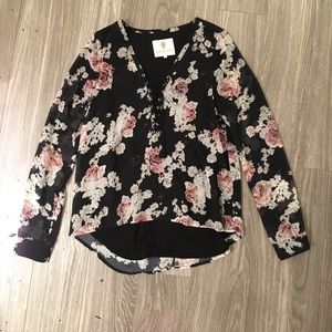 Jersey lace up blouse