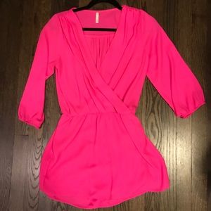 Neon pink romper