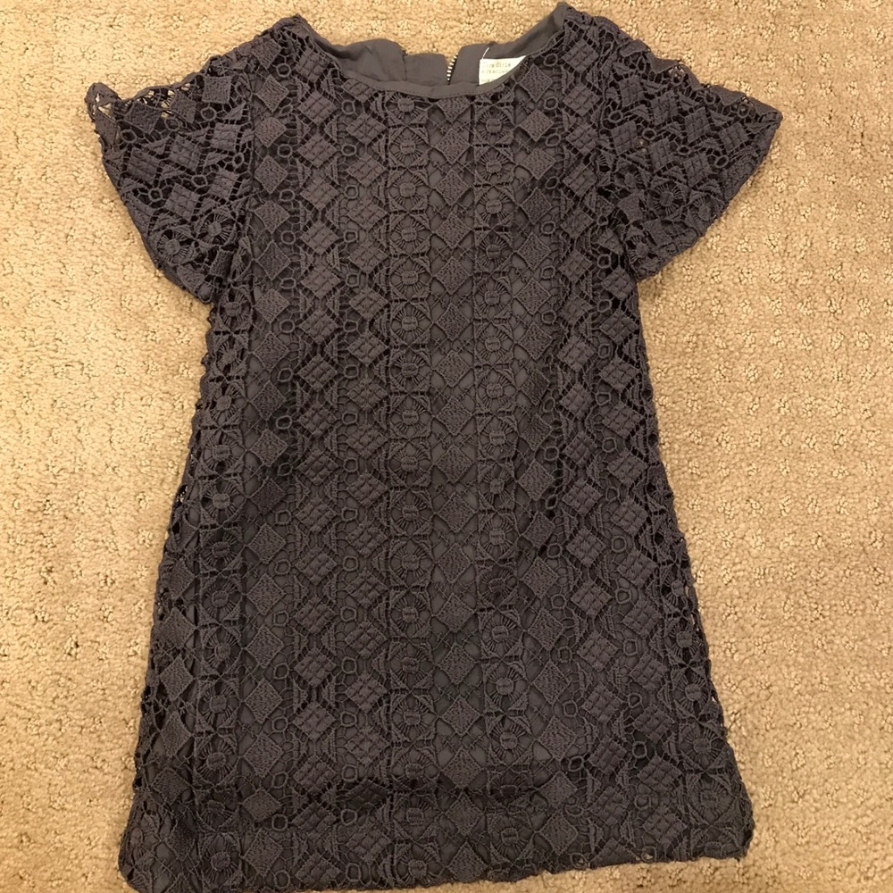 Charcoal Zara girls lace overlay dress
