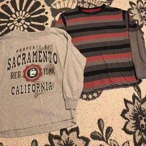 set of 2 long sleeve tee shirts.