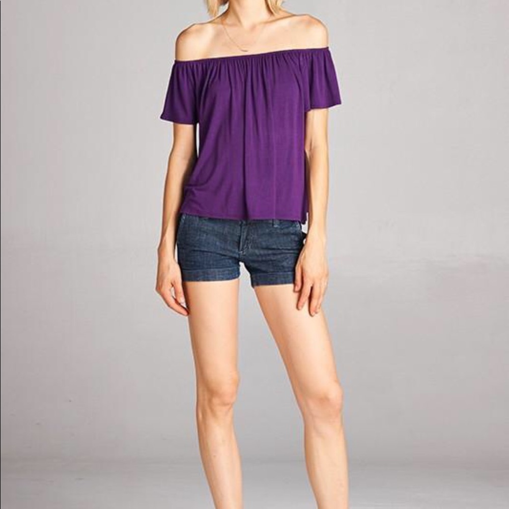 LAST ONE ⭐️ Game-Day Purple OTS Off Shoulder Top