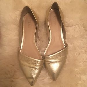 J. Crew Sloan d'Orsay Flats in Gold