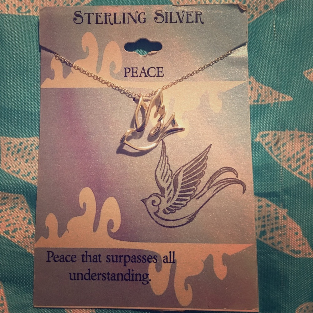 Sterling silver dove necklace