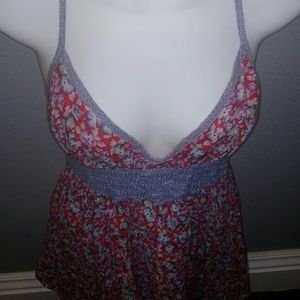 Free People Hippie/Baby Doll Floral Tank Top Sz 8