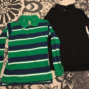 set of 2 long-sleeve collared tees