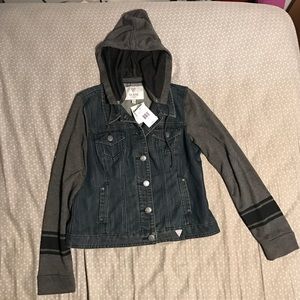 Guess Leenay Knit Sleeve Denim Jacket