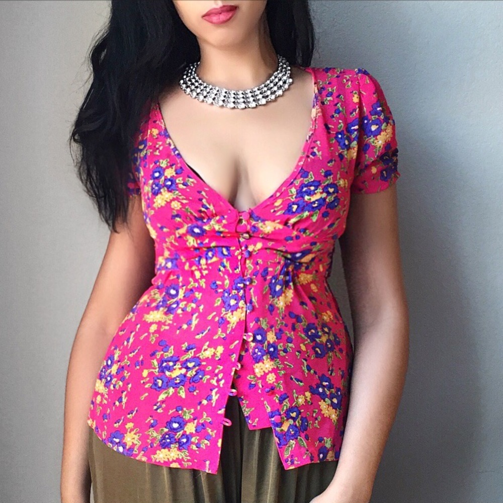 💞Pink Floral Blouse
